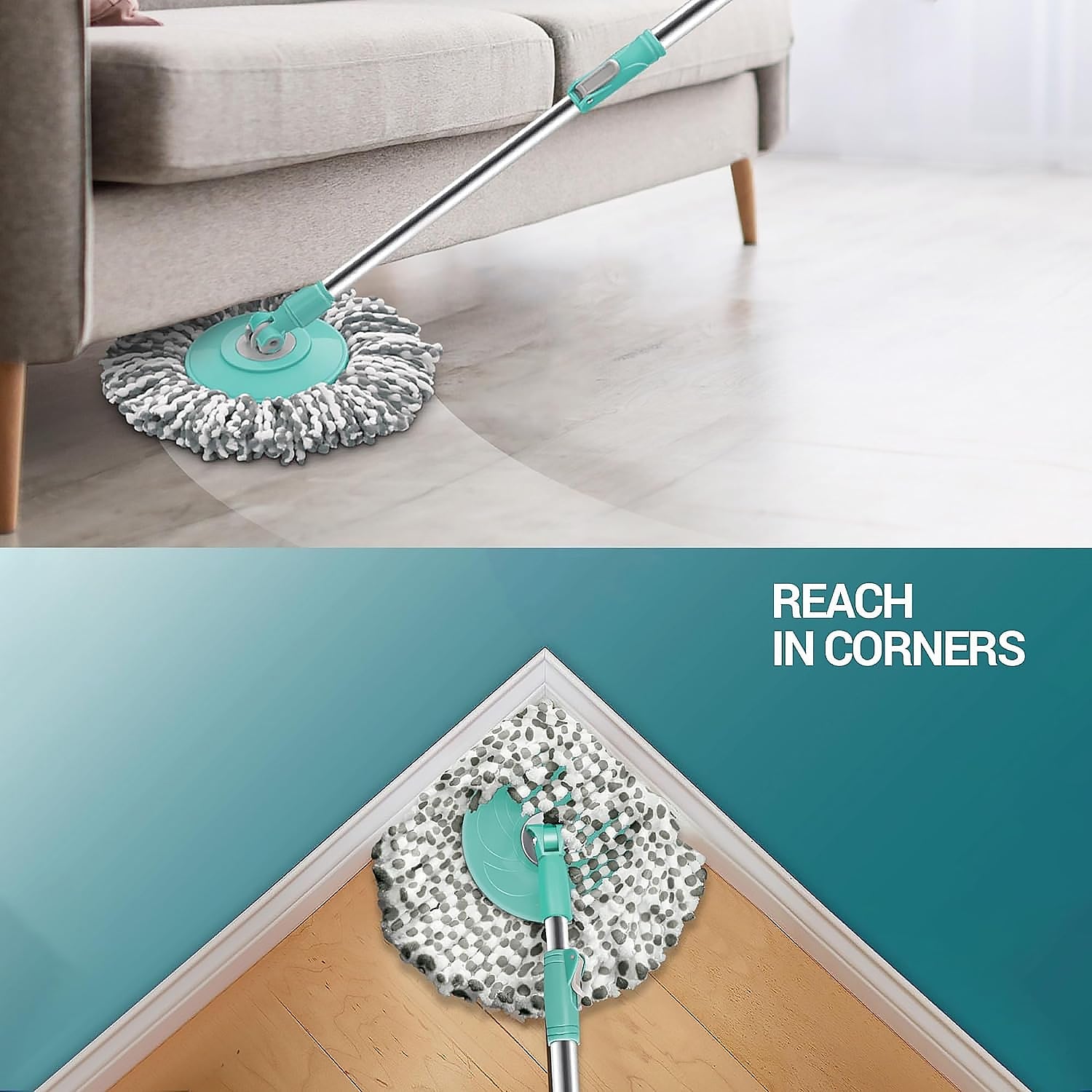 8084 Ganesh Quick Spin Mop Steel Spin, Bucket Floor Cleaning, Easy Wheels & Big Bucket, Floor Cleaning Mop With Bucket, 2 Micro fiber head / Refill 8084 Ganesh Quick Spin Mop Steel Spin, Bucket Floor Cleaning, Easy Wheels & Big Bucket, Floor Cleaning Mop With Bucket, 2 Micro fiber head / Refill